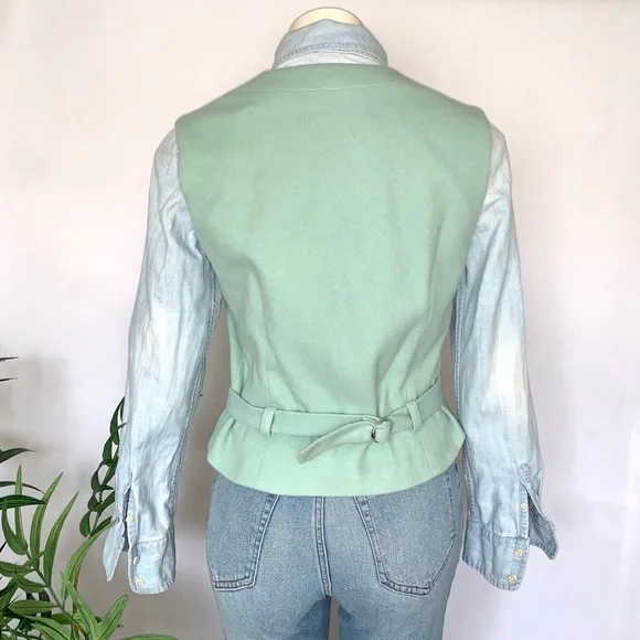 v i n t a g e :: Seafoam Wool Cashmere Longline Blazer Vest Set Bloomingdale’s - Picture 14 of 16